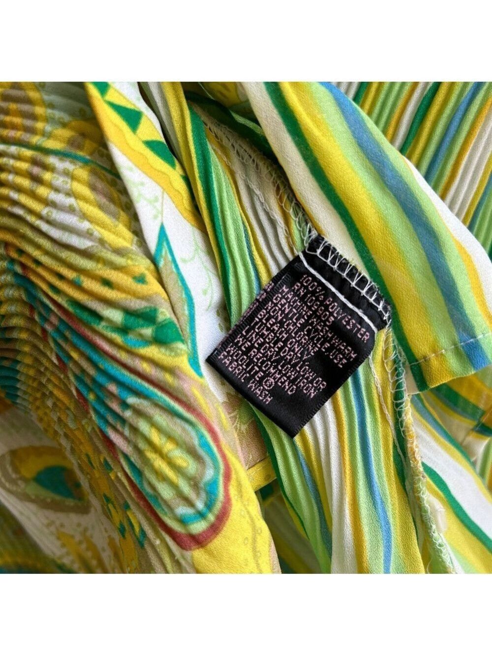 M Milano Lightweight Paisley & Striped Patchwork Design 3/4 Sleeve Blouse XL - Picture 7 of 7
